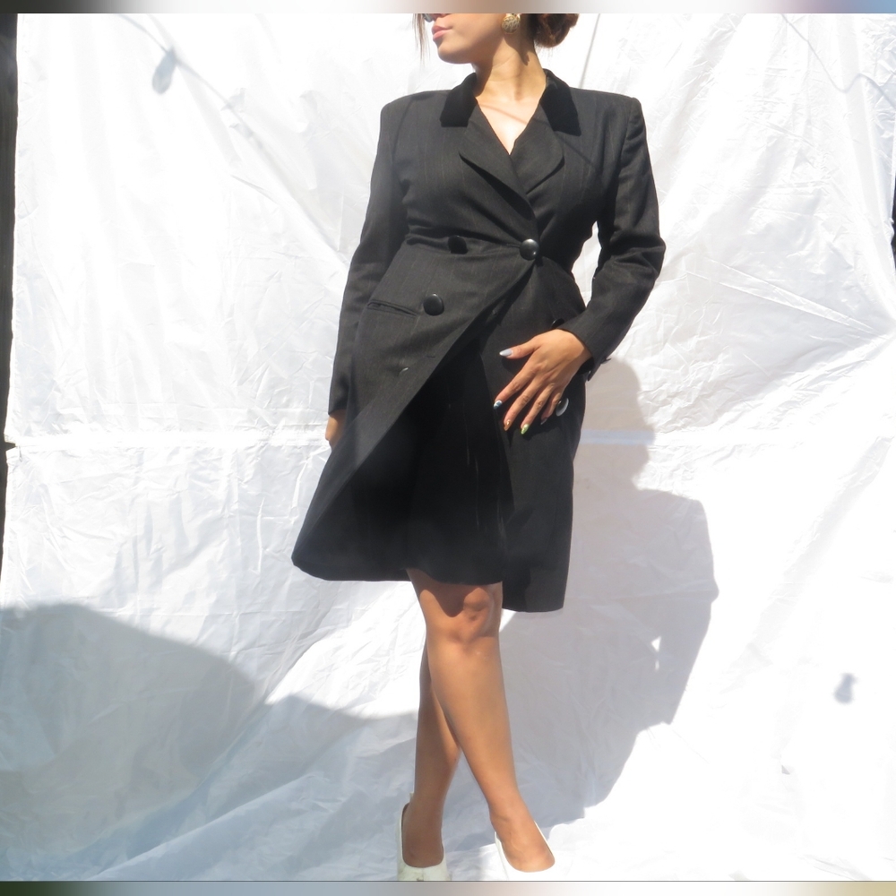 PINSTRIPE DOUBLE BREASTED & VELVET COAT